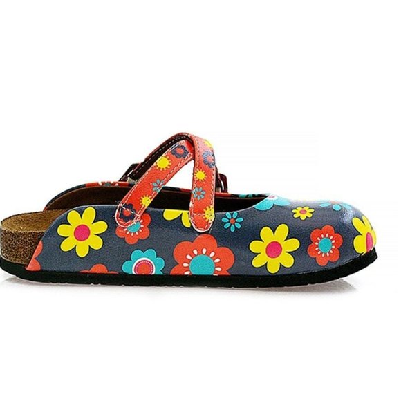 Floral Cross-Strap Clogs - Calceo Line of Goby Shoes - Picture 5 of 6